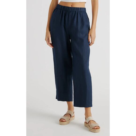 Quince 100% European Linen Pants Navy Size Large - Picture 9 of 9